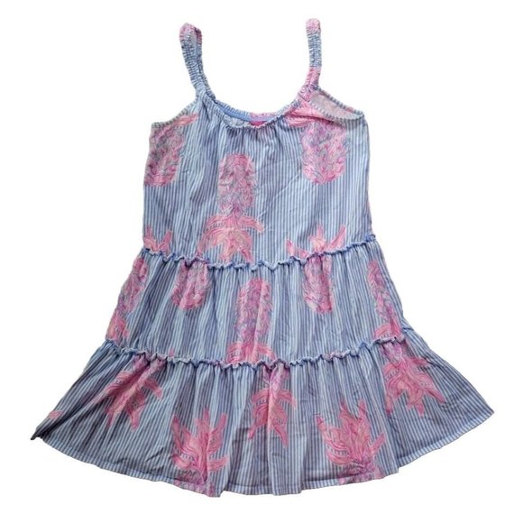 Lilly Pulitzer Loro Dress Rum Swizzle HTF Holy Grail XS Blue Stripe Tiered